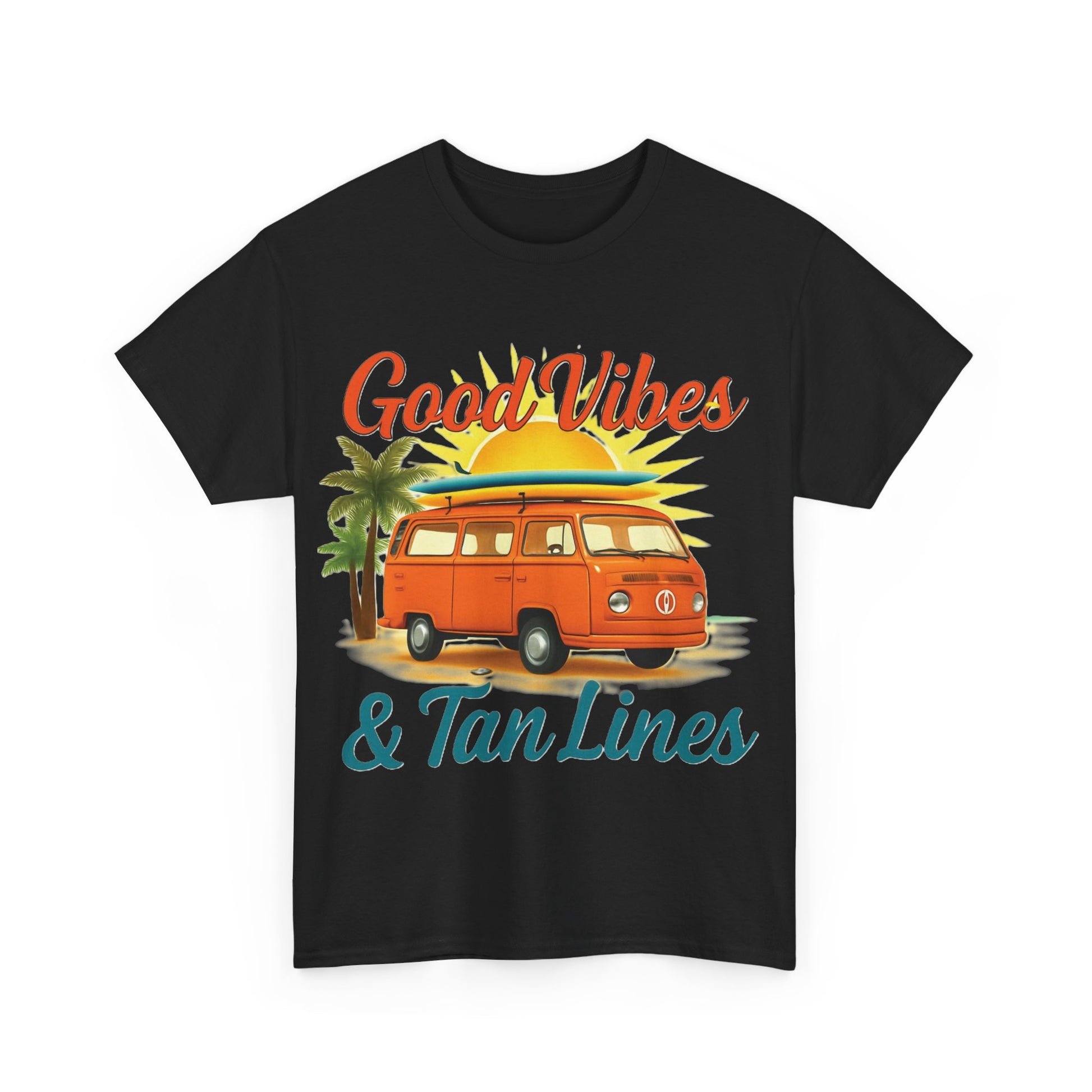 Good Vibes & Tan Lines T-Shirt, Summer Vibe Tee, Beach Lover Gift, Unisex Cotton Shirt, Vacation Style Apparel