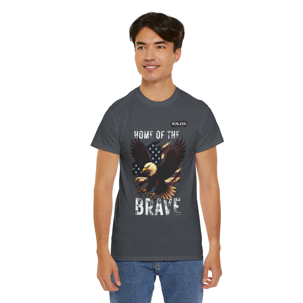 Home of the Brave Unisex Heavy Cotton Tee, Patriotic Shirt, Eagle Graphic Tee, American Pride T-Shirt, Independence Day Apparel, [...]