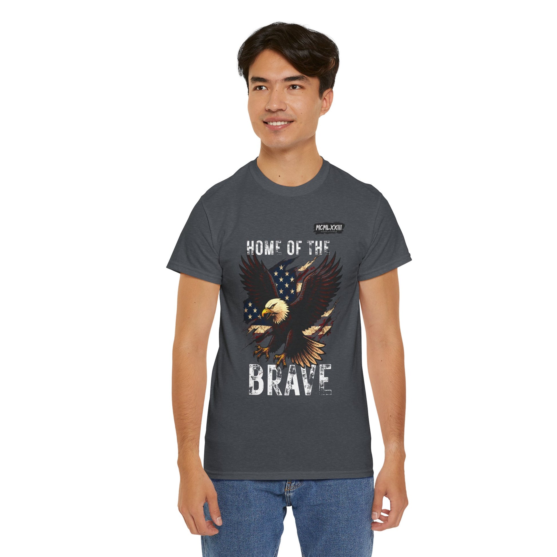 Home of the Brave Unisex Heavy Cotton Tee, Patriotic Shirt, Eagle Graphic Tee, American Pride T-Shirt, Independence Day Apparel, [...]